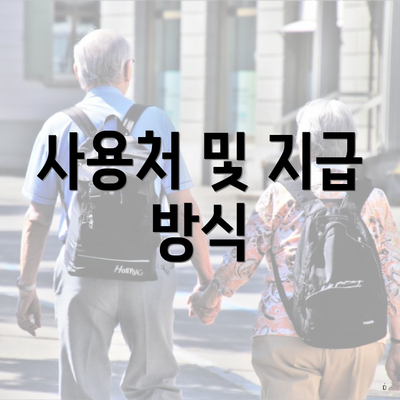 사용처 및 지급 방식