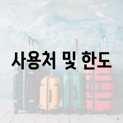 사용처 및 한도