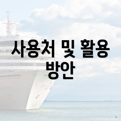 사용처 및 활용 방안