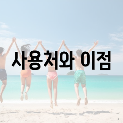 사용처와 이점