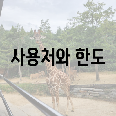 사용처와 한도