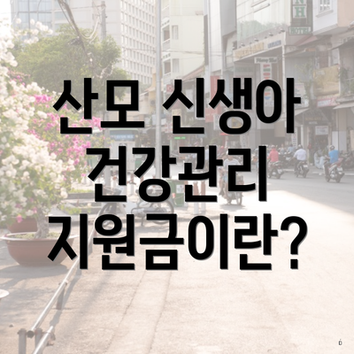 산모 신생아 건강관리 지원금이란?