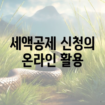 세액공제 신청의 온라인 활용