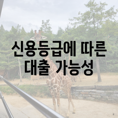 신용등급에 따른 대출 가능성