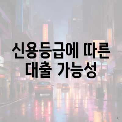 신용등급에 따른 대출 가능성