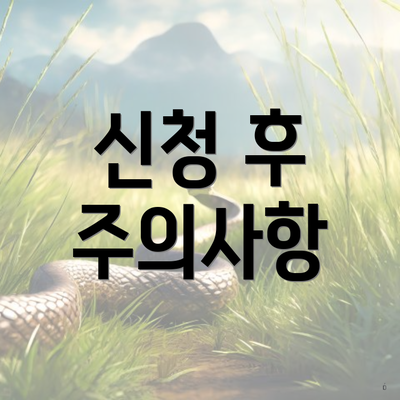 신청 후 주의사항