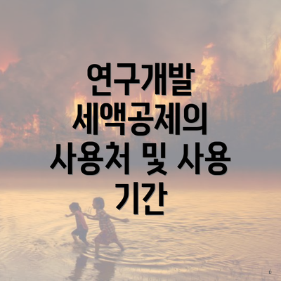 연구개발 세액공제의 사용처 및 사용 기간