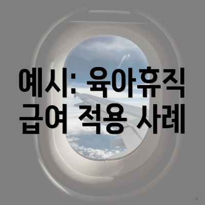 예시: 육아휴직 급여 적용 사례