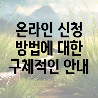 온라인 신청 방법에 대한 구체적인 안내