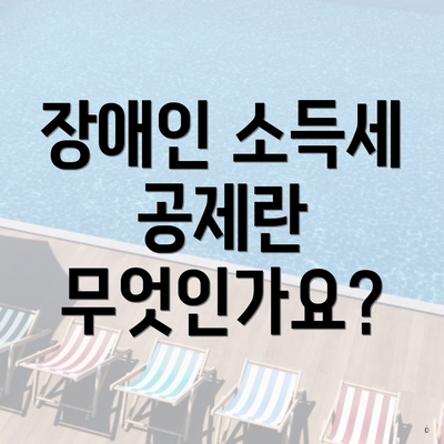장애인 소득세 공제란 무엇인가요?