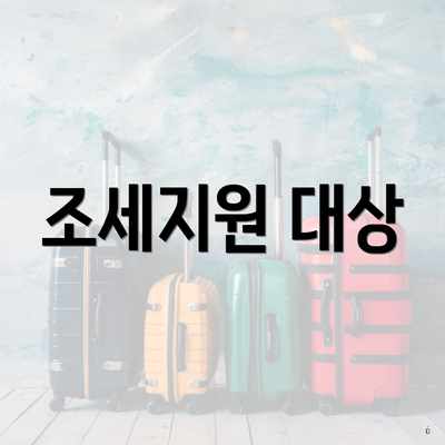 조세지원 대상