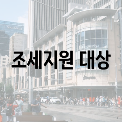 조세지원 대상