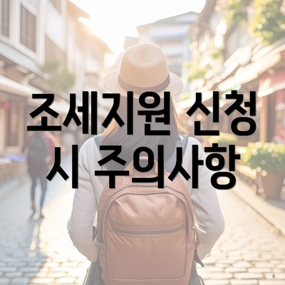 조세지원 신청 시 주의사항