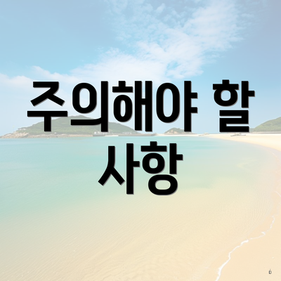 주의해야 할 사항