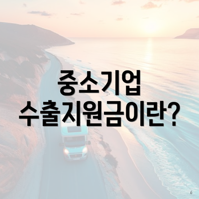 중소기업 수출지원금이란?