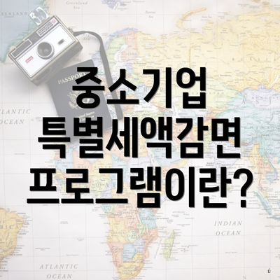 중소기업 특별세액감면 프로그램이란?
