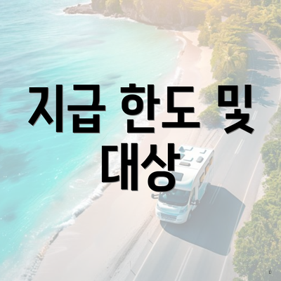지급 한도 및 대상