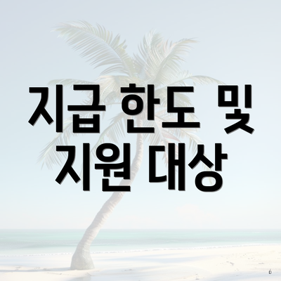 지급 한도 및 지원 대상