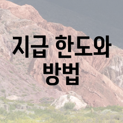 지급 한도와 방법