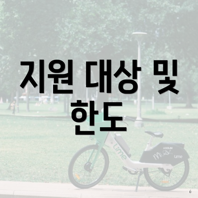 지원 대상 및 한도