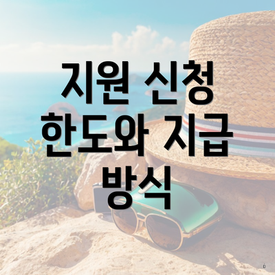 지원 신청 한도와 지급 방식