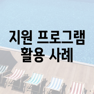 지원 프로그램 활용 사례