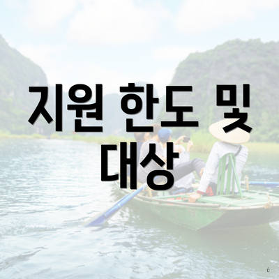 지원 한도 및 대상
