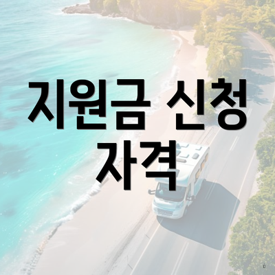 지원금 신청 자격