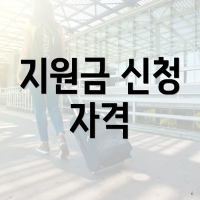 지원금 신청 자격