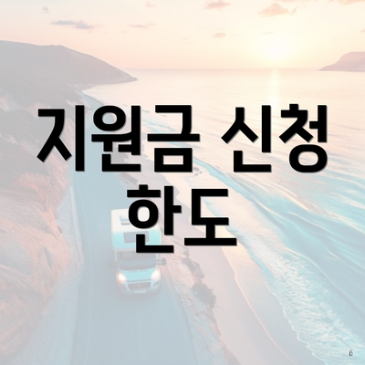 지원금 신청 한도