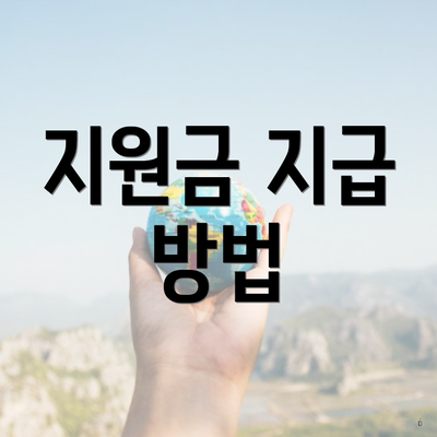 지원금 지급 방법