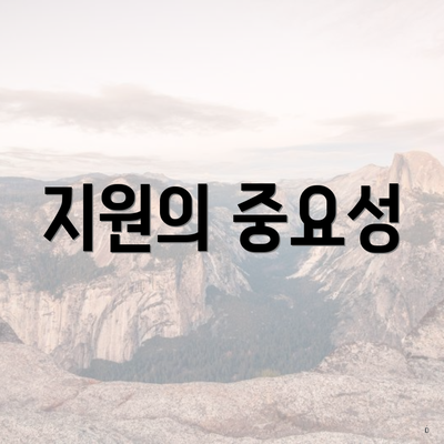 지원의 중요성