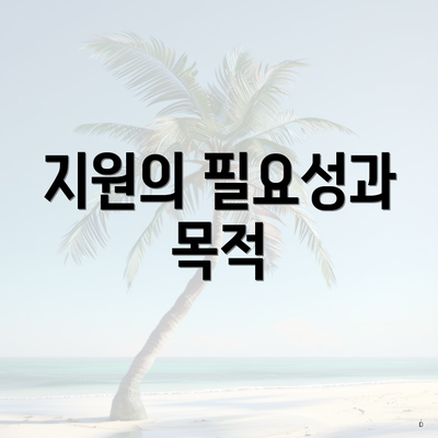 지원의 필요성과 목적