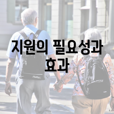 지원의 필요성과 효과