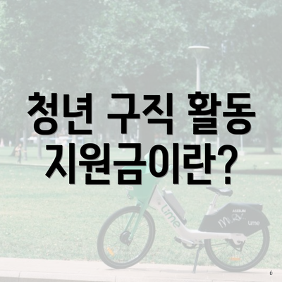 청년 구직 활동 지원금이란?