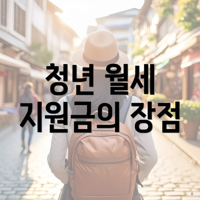 청년 월세 지원금의 장점