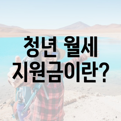 청년 월세 지원금이란?