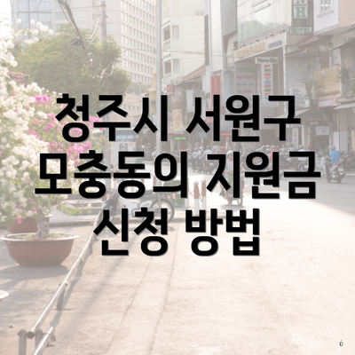 청주시 서원구 모충동의 지원금 신청 방법