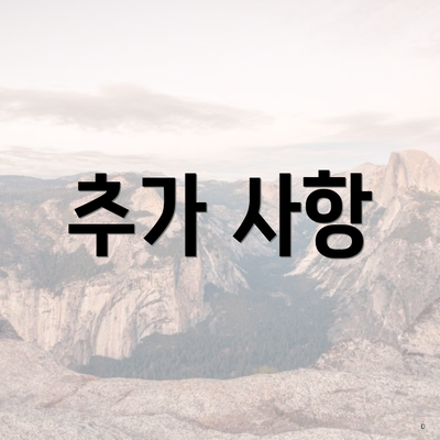 추가 사항