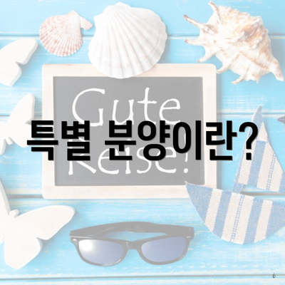 특별 분양이란?