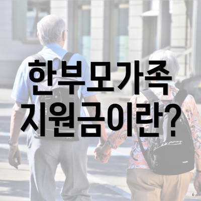 한부모가족 지원금이란?