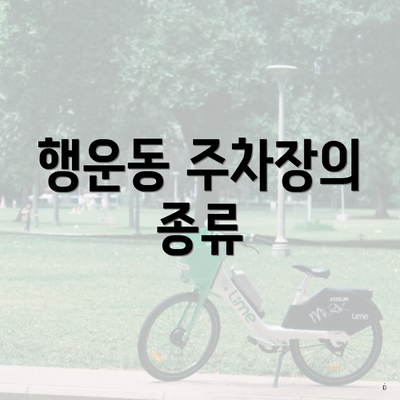 행운동 주차장의 종류