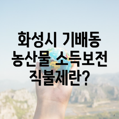 화성시 기배동 농산물 소득보전 직불제란?