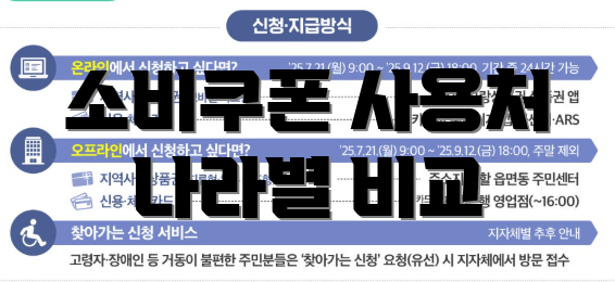 소비쿠폰 사용처 나라별 비교
