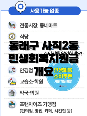 동래구 사직2동 민생회복지원금 개요