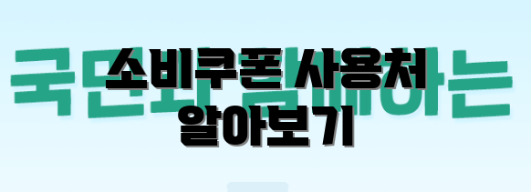 소비쿠폰 사용처 알아보기